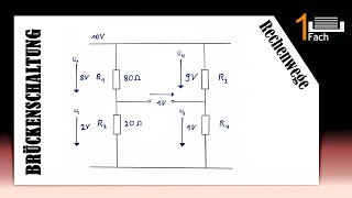 Brückenschaltung mit Widerständen – einfache Rechenwege abgeglichen  oder nicht [upl. by Tiphanie]