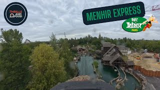 Menhir Express Log Flume OnRide POV  Parc Asterix [upl. by Waters]