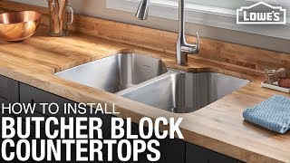 How To Install Butcher Block Countertops  DIY Kitchen Remodel [upl. by Alvina]