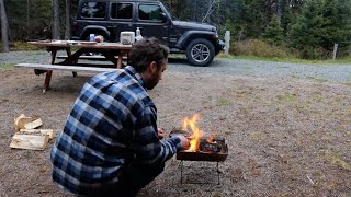 Solo Stealth Jeep CampWith Power In Abandoned Federal Park [upl. by Nnylannej]