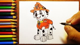 Como Desenhar e Pintar o MARSHALL Patrulha canina How To Draw COLORINDO DESENHOS FAMOSOS [upl. by Nnairahs]