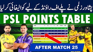 PSL 2024 Points Table after Peshawar Zalmi vs Quetta Gladiators Match 25  PSL Point Table [upl. by Avah61]