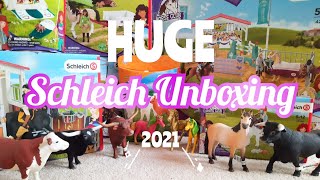 HUGE SCHLEICH 2021 UNBOXING  Schleich Horse Club Unboxing amp Review [upl. by Elohc996]