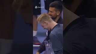 Novak Djokovic Hands Denis Shapovalov Belgrade Trophy [upl. by Nicky]