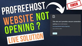 ProFreeHost Website Not Opening  Profreehost WordPress Not Working SOLUTION That Works [upl. by Stavro]