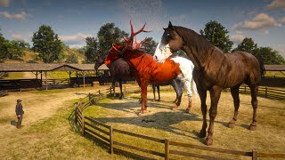 Red dead redemption 2 Best Horses  John Marston Tames Rare Giant Horse [upl. by Lussi]