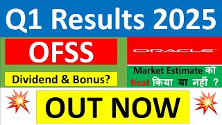 OFSS Q1 results 2025  OFSS results today  OFSS Share News  OFSS Share latest news  OFSS Dividend [upl. by Ihcur]