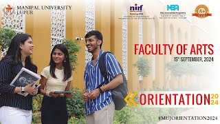 OERIENTATION 2024 I FACULTY OF ARTS I MANIPAL UNIVERSITY JAIPUR I 15TH SEPTEMBER 2024 [upl. by Beatrice586]