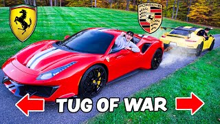 Ferrari 488 Pista vs Porsche 911 GT2 RS  TUG OF WAR [upl. by Yras]