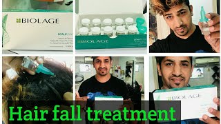 Hair fall solution 2018  Hair Fall treatment  How to stop Hair fallBiolage Matrix scalpsync [upl. by Eitra]