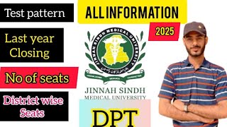 JSMU DPT Admission 2025Jinnah Sindh Medical University Karachi Admission 2025 [upl. by Bourn741]