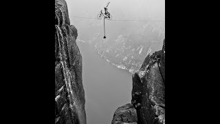 Eskil禅 performs a handstand on a bike at thousand meter height [upl. by Selimah]