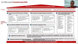 Sosialisasi Kebijakan UU ASN No 20 tahun 2023 Oleh PAN RB [upl. by Elaina]