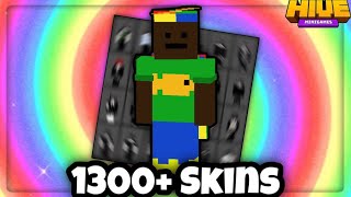 Minecraft Bedrock 1300 Skins With Capes  Cosmetics Biggest Skinpack On Hive [upl. by Rekrap]