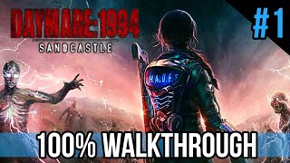 Daymare 1994 Sandcastle Walkthrough Part 1 4k  100 PLATINUM GUIDE Collectibles etc [upl. by Nolrah]