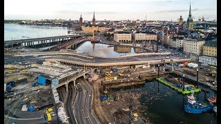 Slussen and surroundings in Stockholm LONG [upl. by Wanfried]