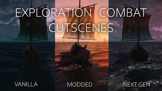 Witcher 3 exploration combat and cutscenes comparisons Next Gen update Vanilla and Modded versions [upl. by Meehahs]