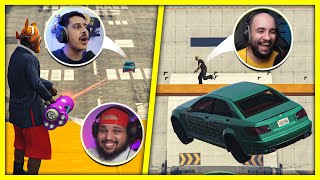 قراند 5  ار بي جي ضد سيارات🔥مع ابو عابد و أوسمز😍 طاح من الخوف 🤣 GTA 5 Parkour [upl. by Budding]