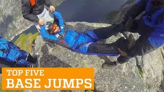 TOP FIVE BASE JUMPS  PEOPLE ARE AWESOME [upl. by Corliss]