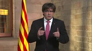 Missatge del president de la Generalitat Carles Puigdemont 10092017 [upl. by Hgielsel82]