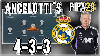 Replicate Carlo Ancelottis 433 Real Madrid Tactics in FIFA 23  Custom Tactics Explained [upl. by Leiand]