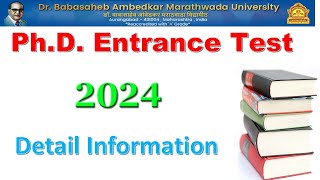 Dr BAMU PhD Entrance PET Exam 2024 Detail Notification [upl. by Swift]