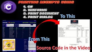 How to Generate and Print Receipts  C  Windows Forms  Print DataGridView amp Print Controls [upl. by Nilad]