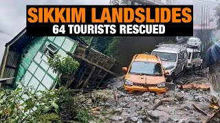 Rescue Operations in North Sikkim 64 Rescued Tourists Moved to Mangan Town  News9 [upl. by Retsevlis]