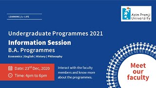 Information Session on BA Programmes offered at Azim Premji University [upl. by Ocramed]