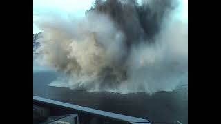 Huge explosion shocks frigate shock trials Dutch Navy frigate in Sweden live explosives [upl. by Corina]