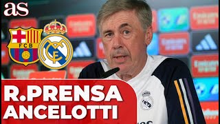 CARLO ANCELOTTI  Rueda de prensa previa FC BARCELONA  REAL MADRID [upl. by Aigil]