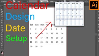 Calendar design Date setup in Illustrator 2022 [upl. by Welcome]