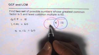 GCF 5 and LCM 60 Find Numbers [upl. by Daria]