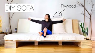 Made My Own Sofa from scratch With a handsaw Pt 1  DIY Plywood Sofa  Plan available [upl. by Isewk300]