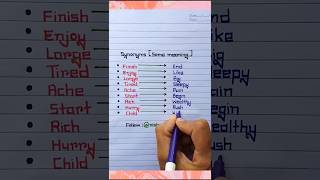 Synonyms Same Meaning📝👩‍🏫🔥😉shorts ytshorts education english learnenglish shortvideo yt [upl. by Illehs]