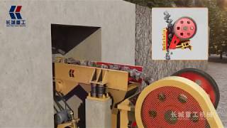 3D Animation jaw crusher working process in stone crushing plant [upl. by Euqirdor]