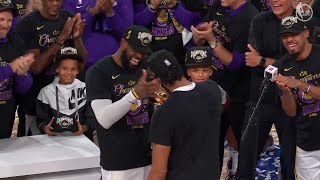 Lakers Trophy Presentation  LBJ Finals MVP  2020 NBA Finals [upl. by Durware]