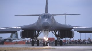 USAF Rockwell B1 Lancer at Mildenhall [upl. by Llenrag]