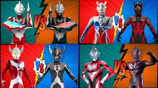 ULTRAMAN RIBUT VS RIBUT DARK ZERO VS ZERO DARKNESS TARO VS CHAOSROID T GEED VS GEED DARK ウルトラマン [upl. by Sergu293]