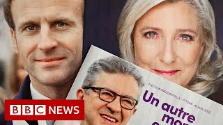 Macron faces Le Pen challenge as polls open in French election first round  BBC News [upl. by Lyrad]