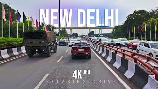 Driving in New Delhi  Lutyens’  Cantonment  4K UHD [upl. by Welles]