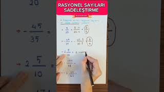 RASYONEL SAYILARI SADELEŞTİRME 7sınıfmatematik sadeleştirme rasyonelsayılar [upl. by Elie]