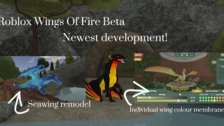 Roblox Wings Of Fire Beta  Newest development Seawing remodel Wing updates and more [upl. by Eiramadnil]