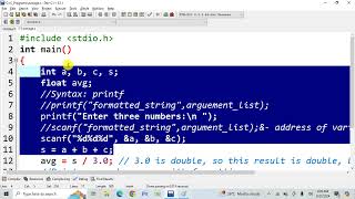 5C Program to find the average of 3 numbers  BTech C Lab Programs  C Programming Made Easy [upl. by Aruam739]