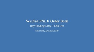 Day Trading Sold Nifty around 2521010th Oct ’24 Hindi Audio055 [upl. by Notyarb]