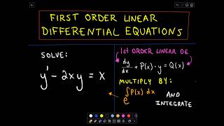 ❖ First Order Linear Differential Equations ❖ [upl. by Sletten]