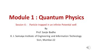 Quantum Physics Session 6 Particle trapped inside infinite potential well noise reduced [upl. by Bolan]