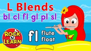 Beginning Consonant Blends with L  Learn to Read Words with bl cl fl gl pl sl  Rock ’N Learn [upl. by Eelir]