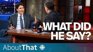 Every answer Trudeau gave Colbert he’s given before  About That [upl. by Burnsed136]