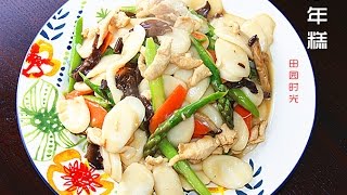 田园时光美食 炒年糕Fried rice cakes [upl. by Flann]